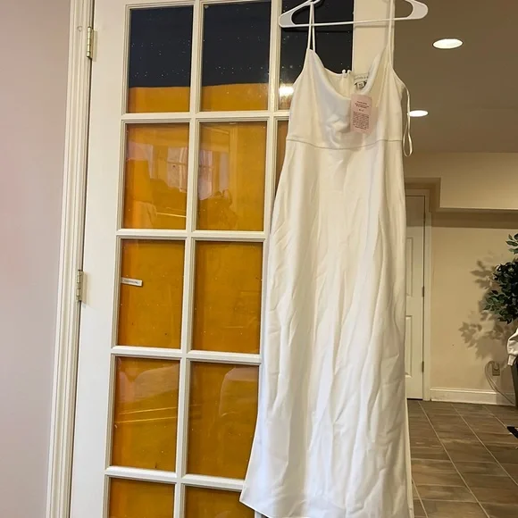 white no sleeve dress Aristos Cap Sleeve Mini Dress Off White main image 1